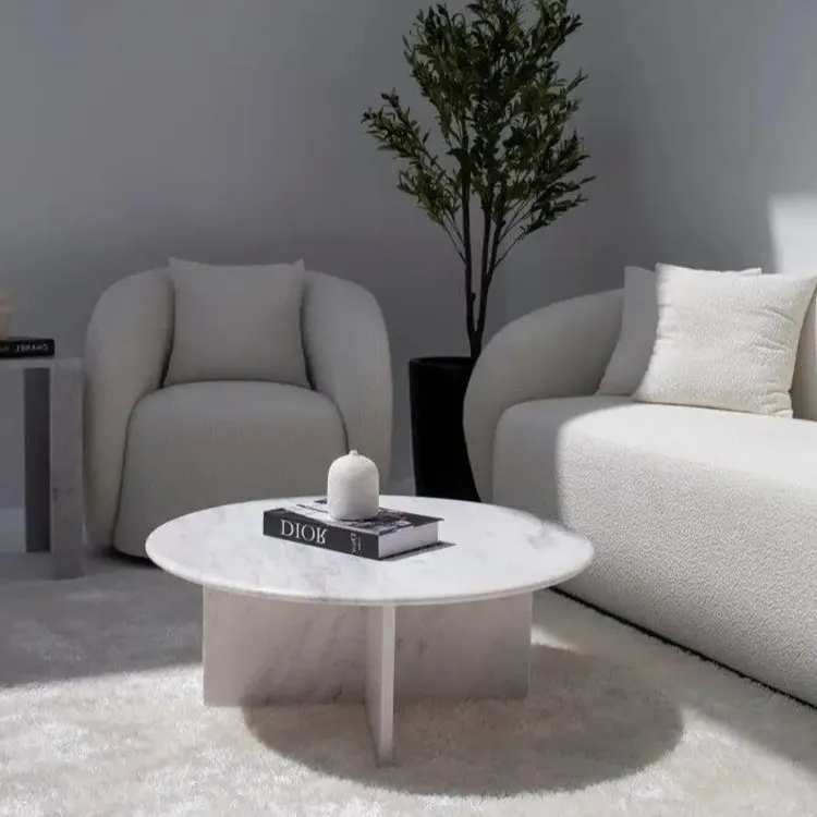 Table Basse Aksel en Marbre blanc