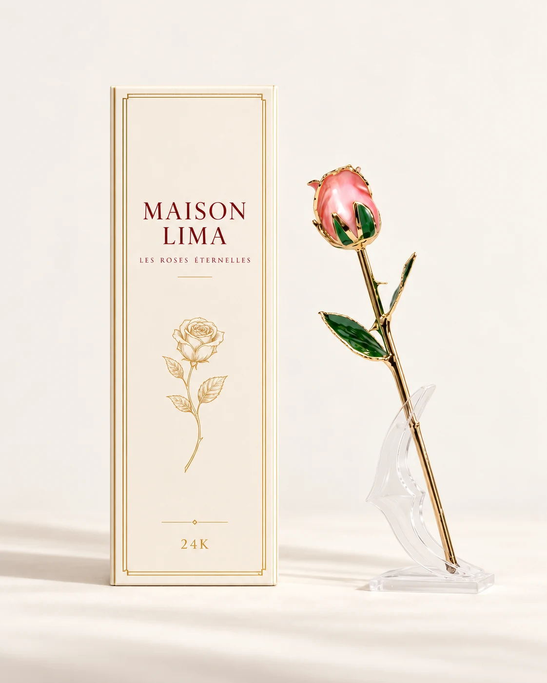 24K Or Élégante Rose et son coffret Maison Lima