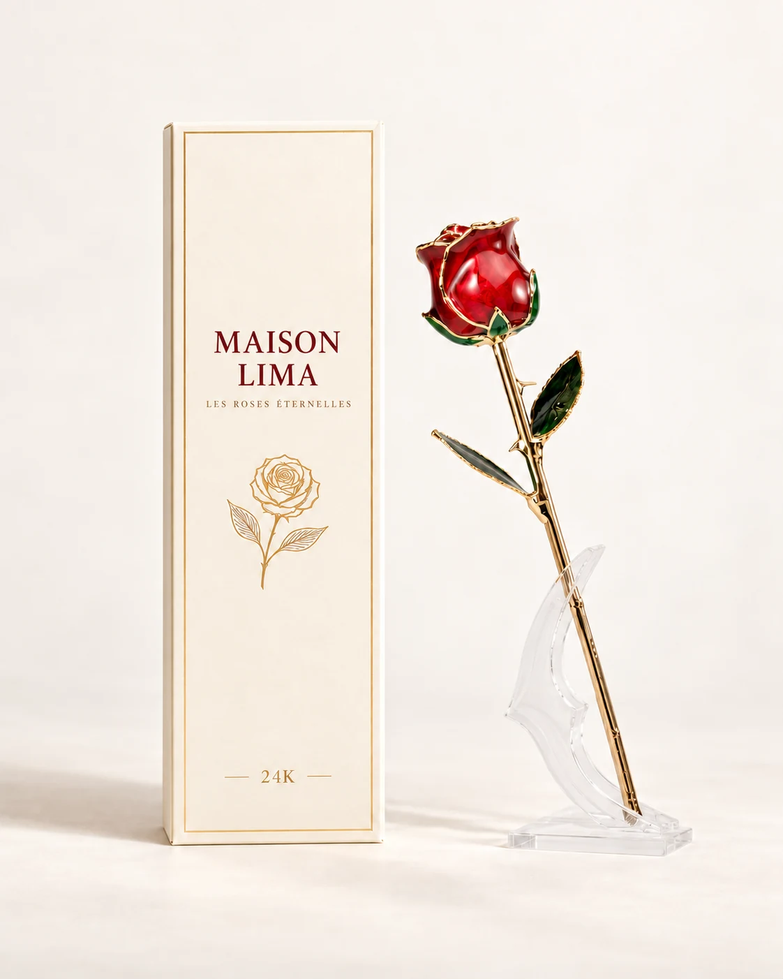 24K Or Élégante Rouge et son coffret Maison Lima